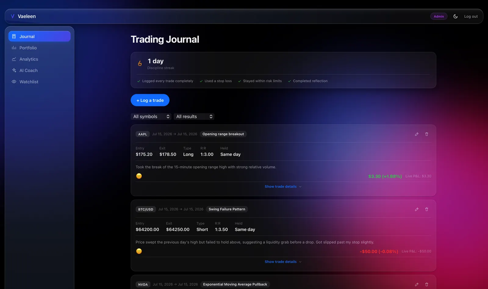 Vaeleen Copilot app, screenshot 1